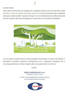Eredi Campidonico S.p.a. Energia Verde